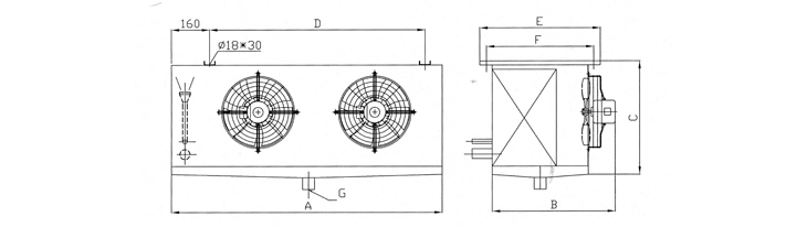 High Quality Compressor Air Cooler/ Evaporative Air Cooler with Unit Cooler Cold Room/ Low Noise Evaporative Air Cooler